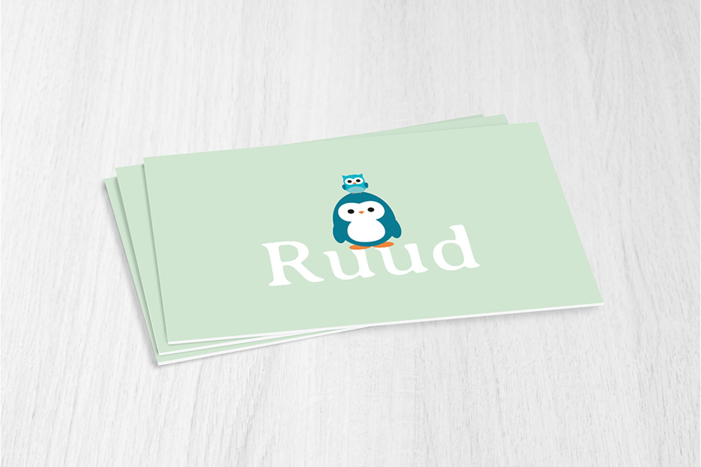 Pinguin met uiltje groen